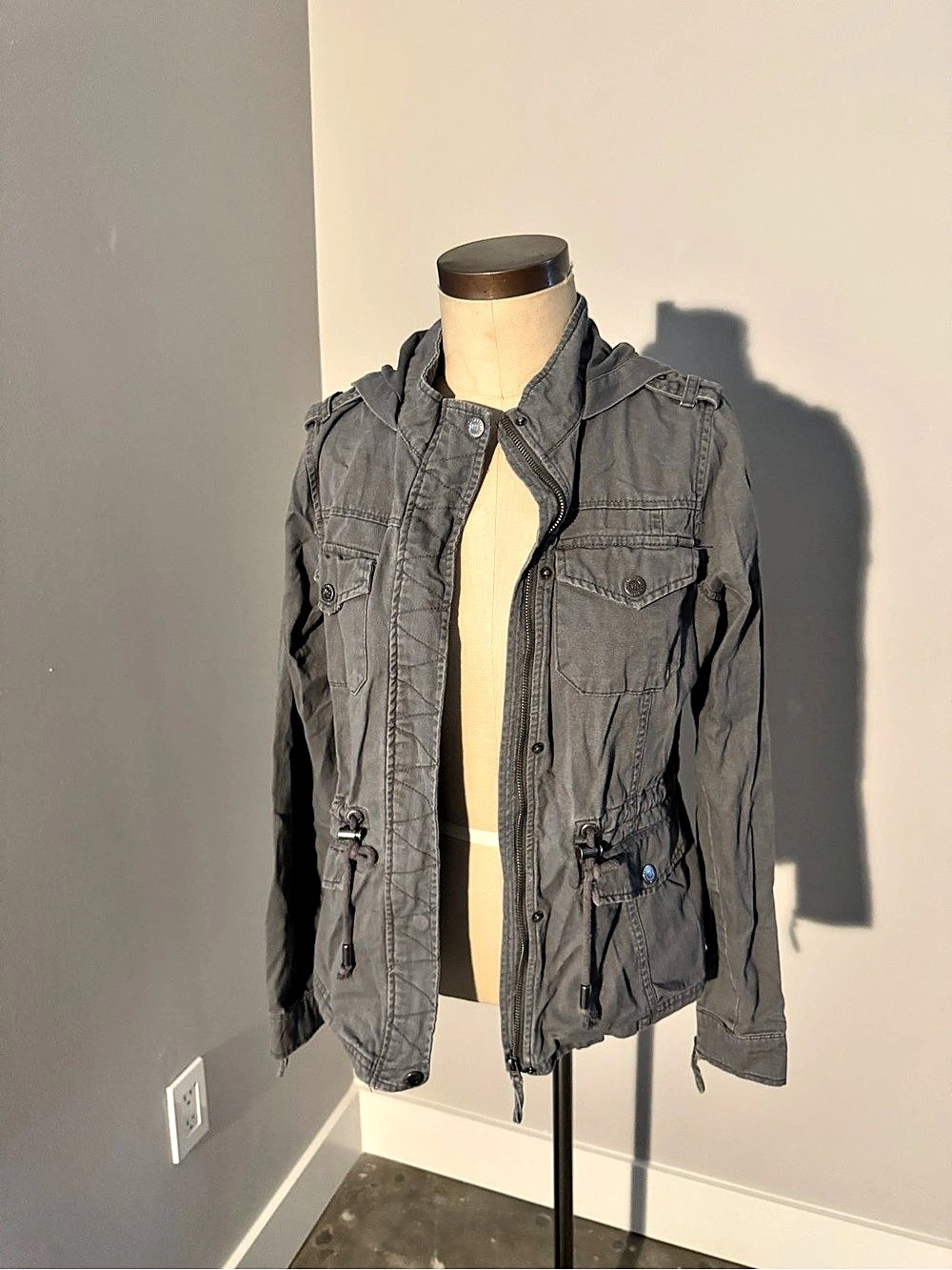Aéropostale Utility Jacket Gray Medium